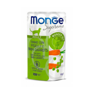 Monge Jelly Supreme Tuna with Green Peas and Baby Carrots 80g